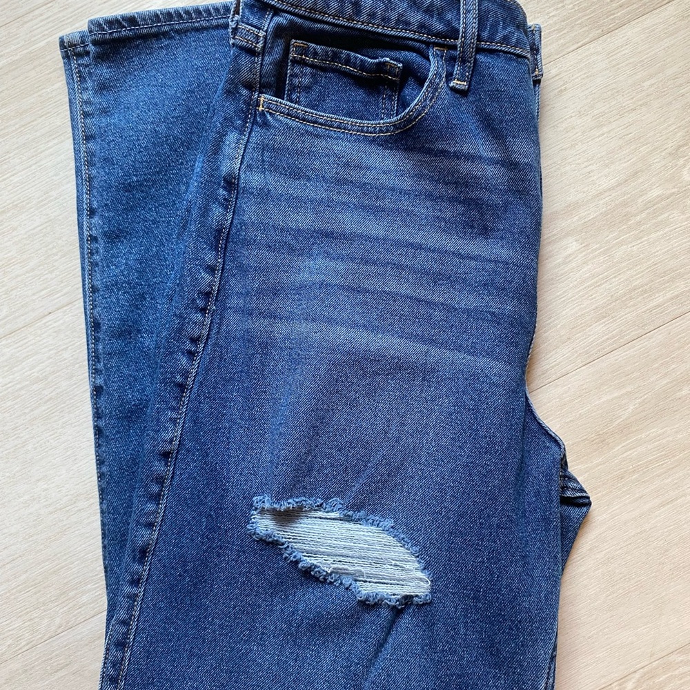 Hollister 11Long Curvy Ultra High-Rise Vintage Stretch Straight Blue Jeans